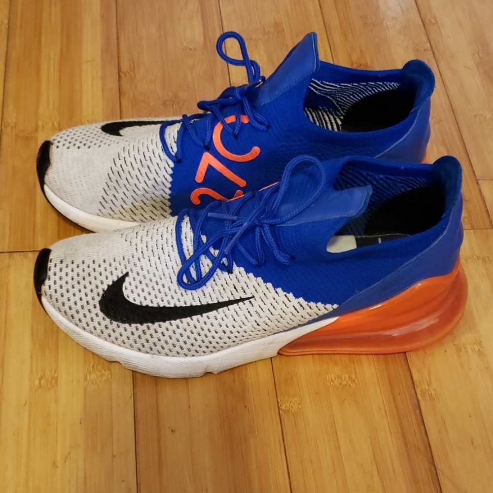 Nike Men’s Air Max 270 Sneakers - White, Blue & Orange